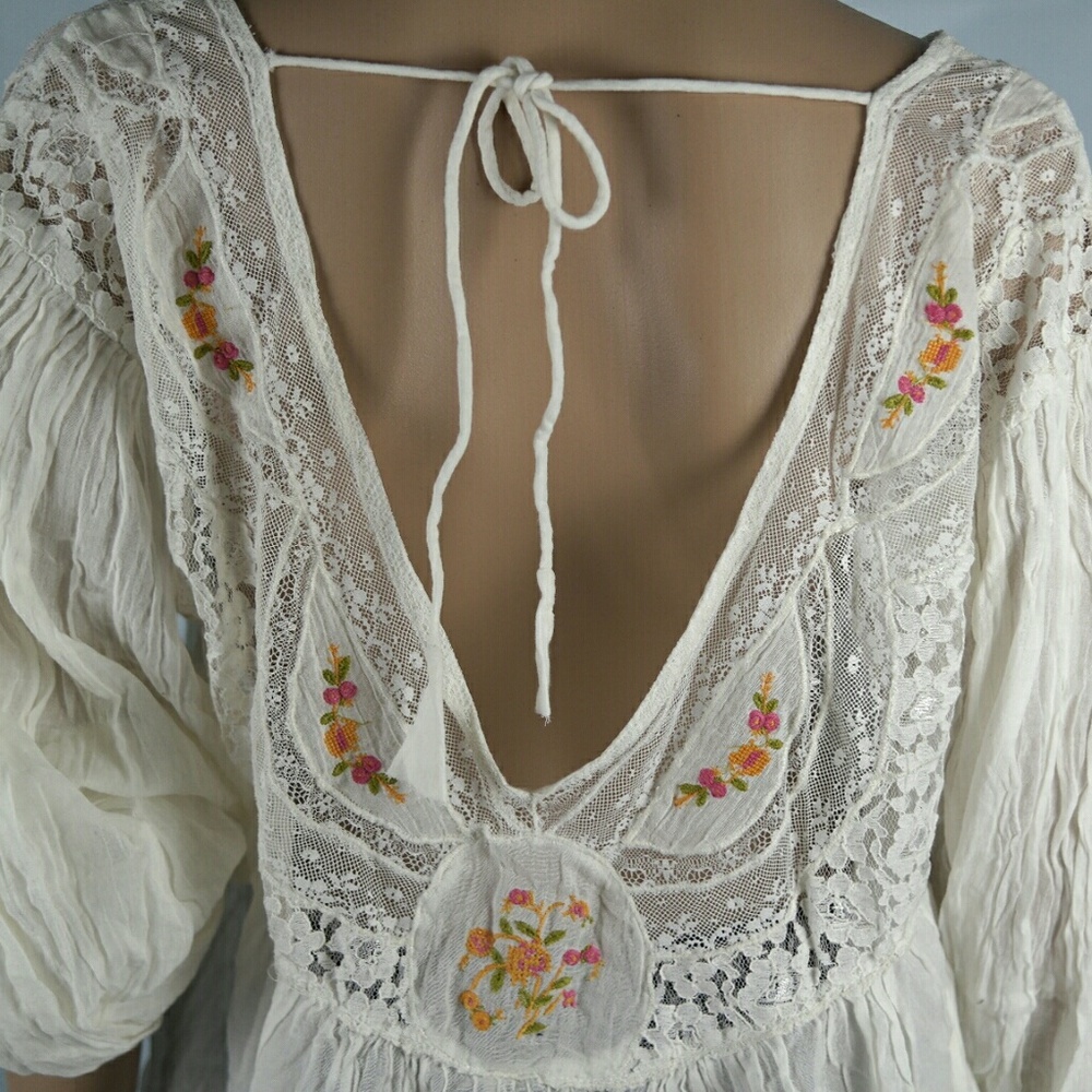 NWT Free People Medium Ivory floral Tunic $168 - Picture 6 of 7